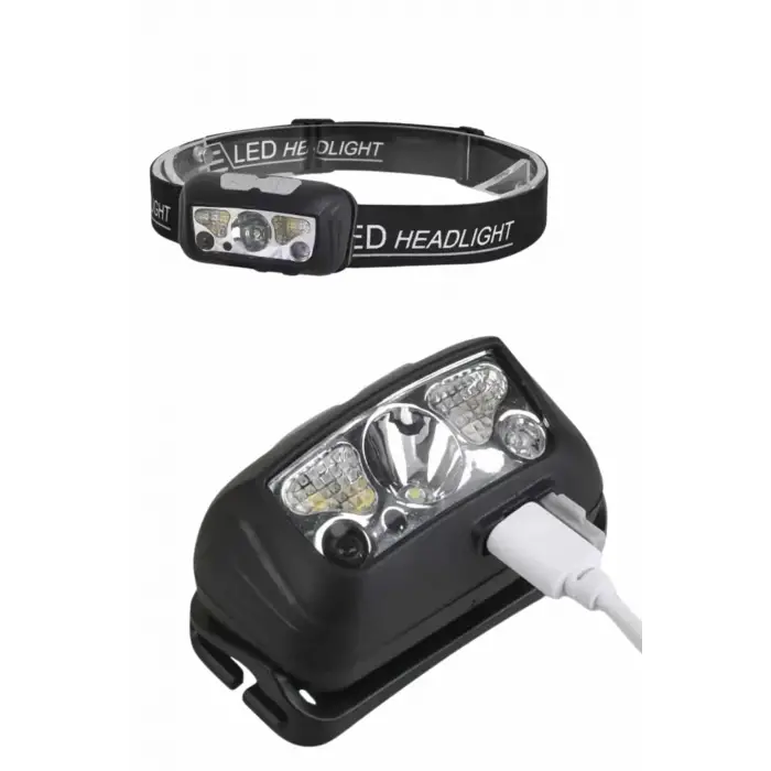 Sensörlü Şarjlı Type-c Şarj Işıklı Kafa Lambası Kamp Lambası