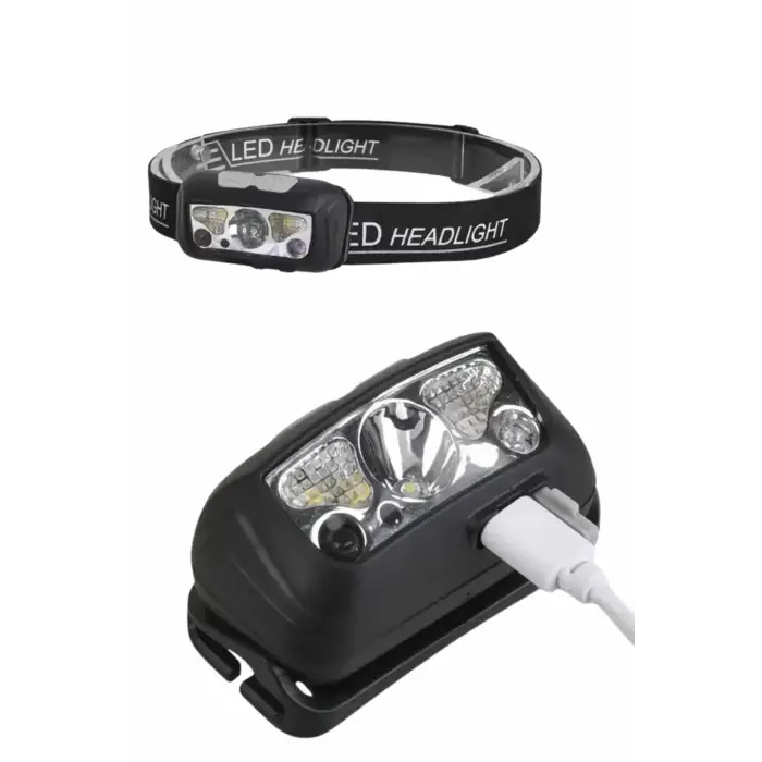 Sensörlü Şarjlı Type-c Şarj Işıklı Kafa Lambası Kamp Lambası