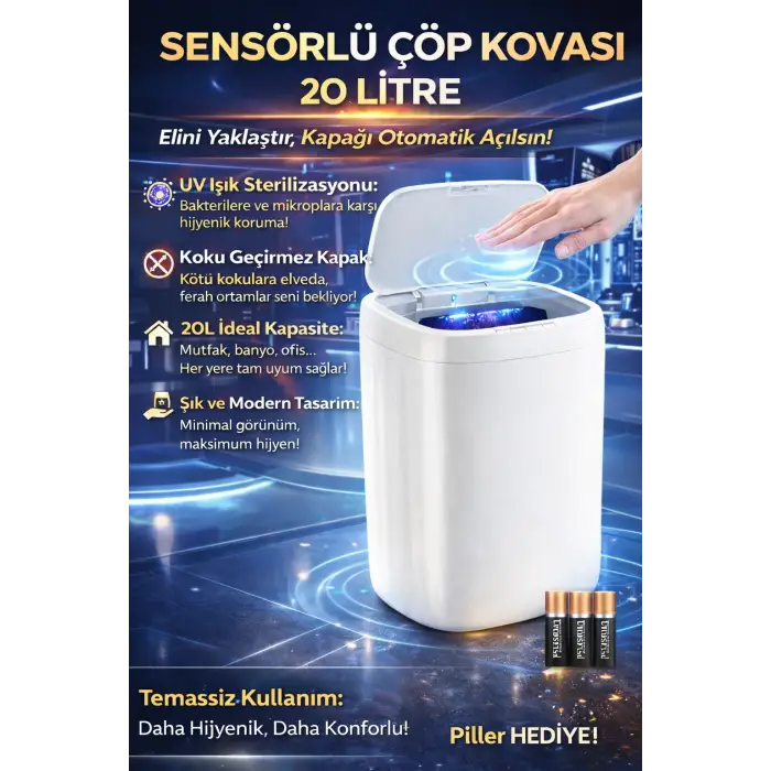 Sensörlü Teknolojik Çöp Kovası