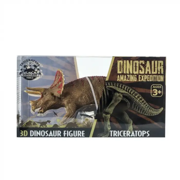 Sert Plastik Dinozor Figürü Triceratops