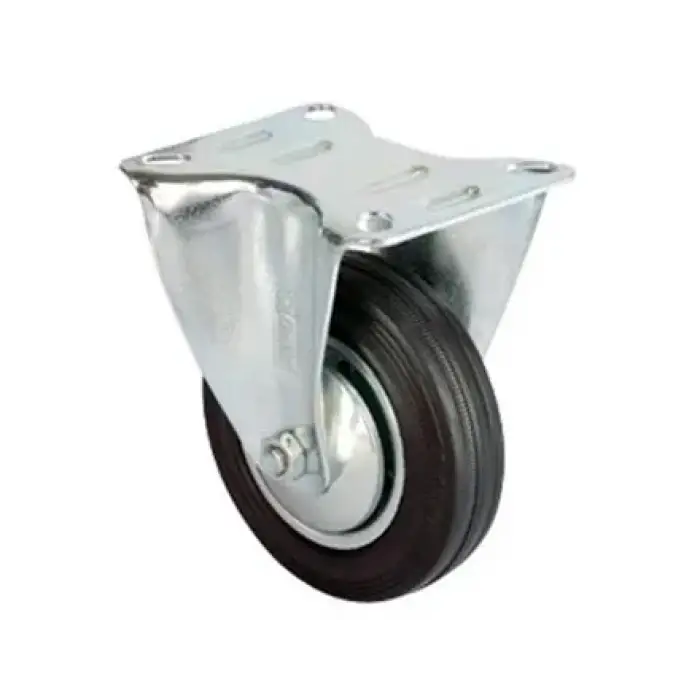 Servis Tekeri - Tablalı Siyah Sabit - Çap 80 Mm