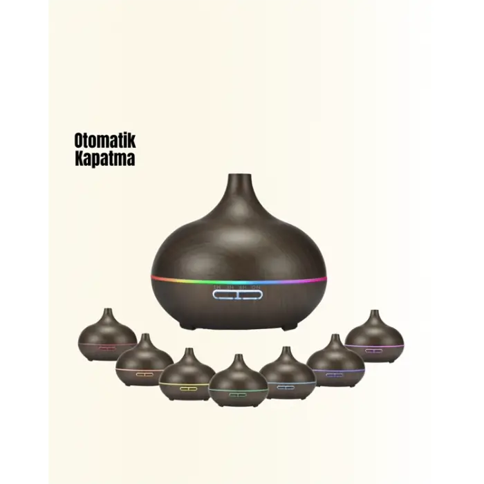 Sessiz Çalışan Aromaterapi Difüzörü – 4 Zaman Ayarlı, 7 Renkli Işık Seçeneği