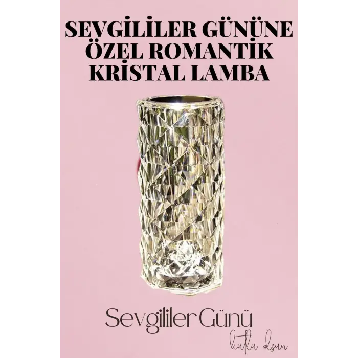 Sevgililer Gününe Özel Romantik Kristal Gece Lambası Sevgiliye Hediye