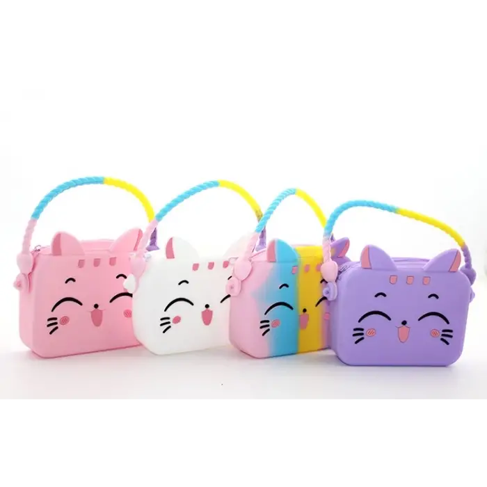 Sevimli Kedi Tasarımlı Silikon Çanta