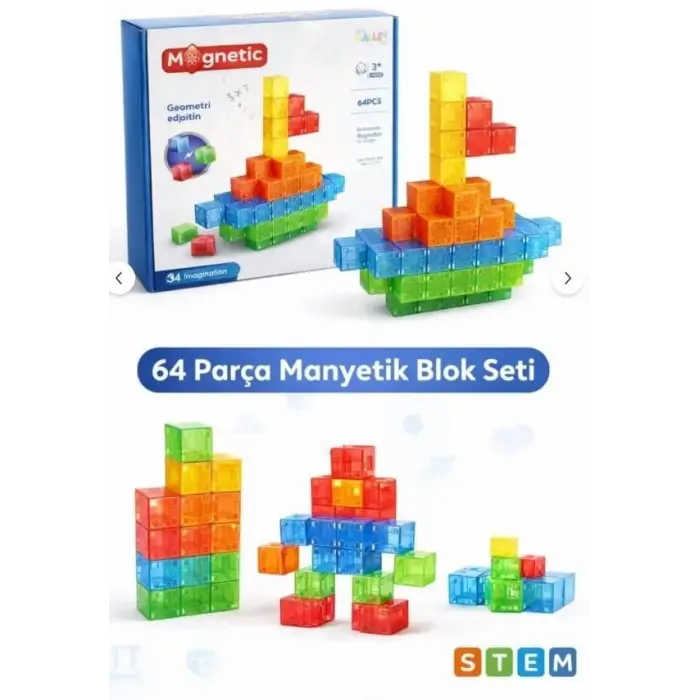 SH59838 MAGNET KÜP YAPI BLOK SETİ 64 PARÇA-ZRV