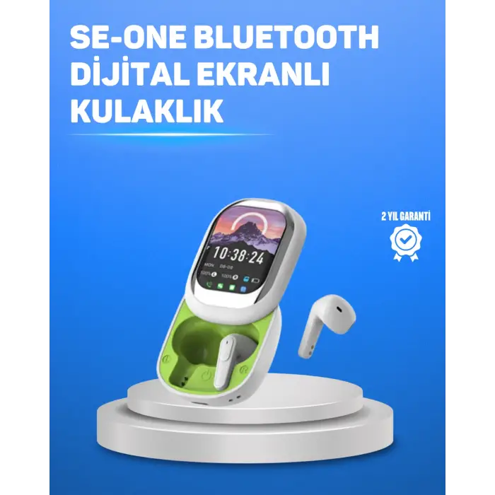 Şık Tasarımlı Siyah Beyaz Kablosuz Kulaklık Çoklu Dil Destekli