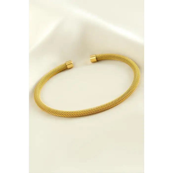 Silindir Lüks Çelik Kelepçe Bileklik