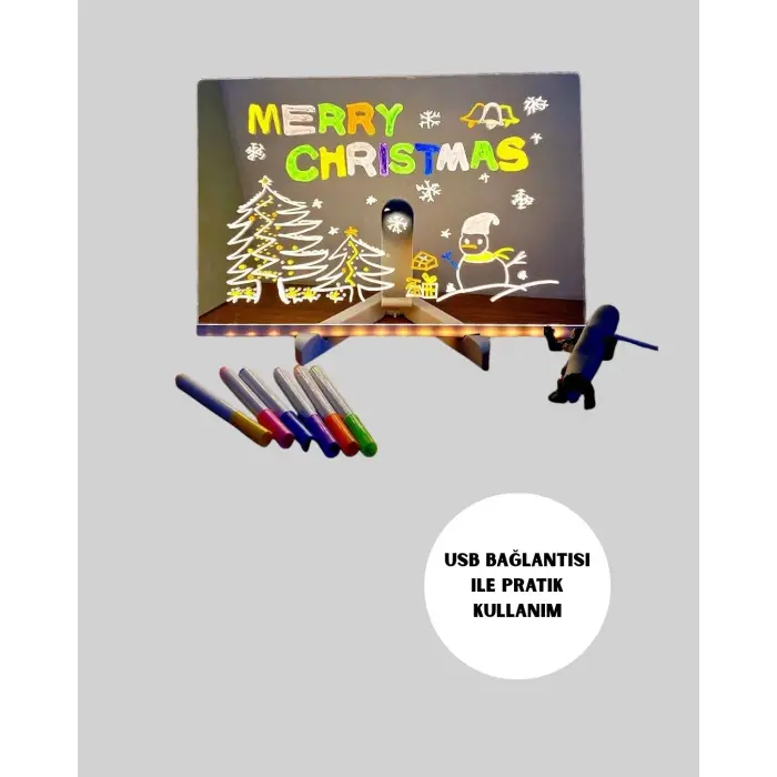 Silinebilir Led Mesaj Tahtası 7 Renkli Kalem Dahil