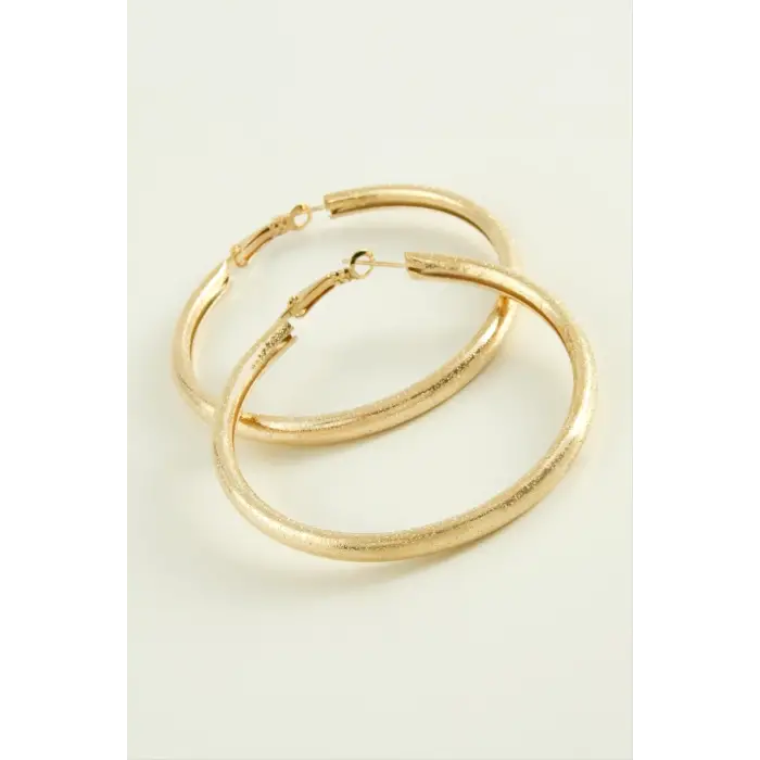 Simli Boru Halka Küpe 4,5 cm