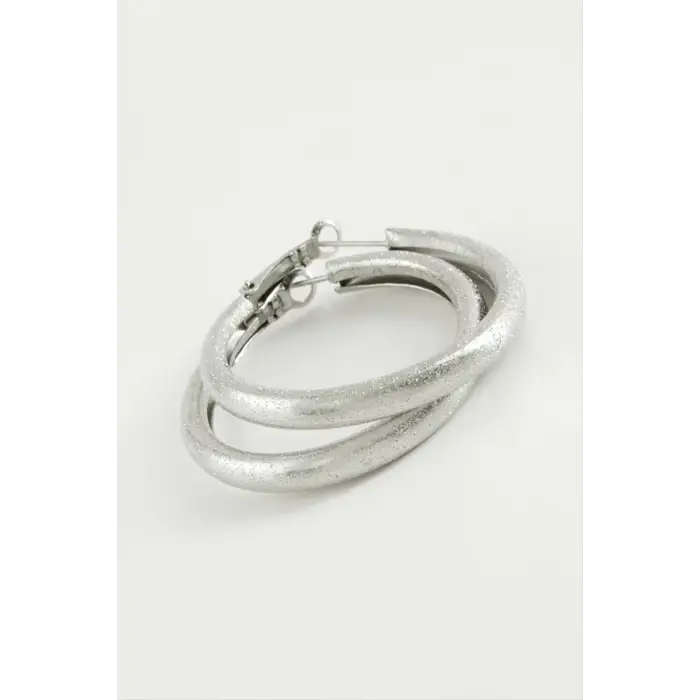 Simli Boru Halka Küpe 5,5 cm