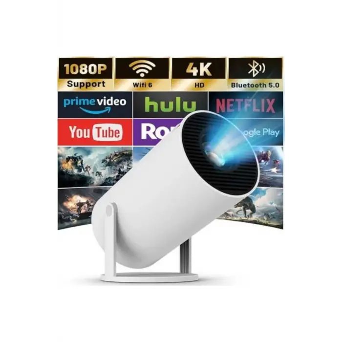 Sinema Projeksiyonu Projektörü ve Dijital Göstergeli Bluetooth Hoparlör Uzun Pil Ömrü HD Kalite