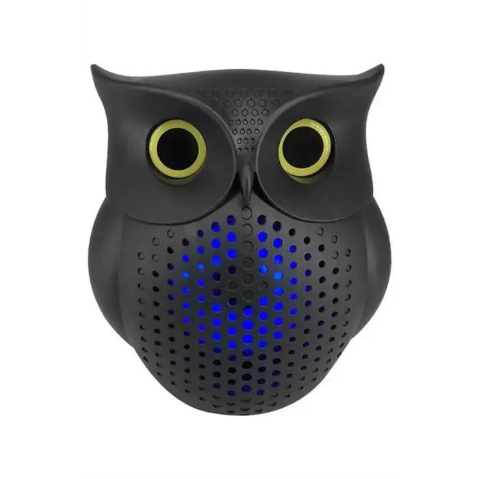 Siyah Bluetooth Hoporlör Baykuş Speaker Bluetooth 5.0 Bağlantılı