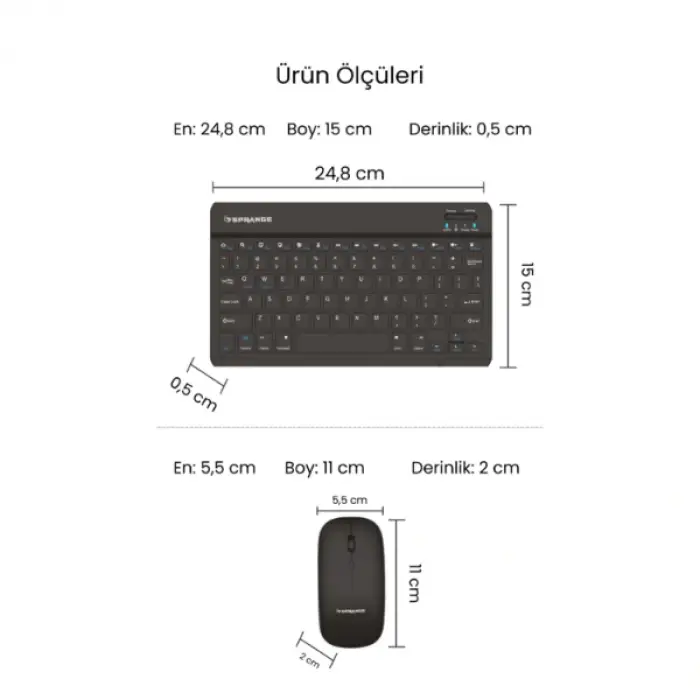 Siyah Kablosuz Klavye Ve Mouse Seti