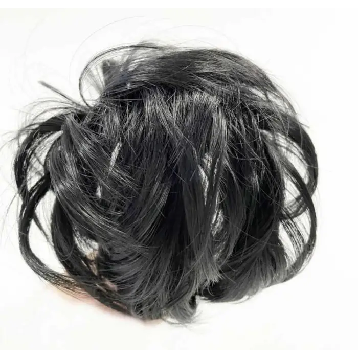 Siyah Renk Düz Model Hazır Telli Saç Şeklinde Peruk Postiş Toka (336336)