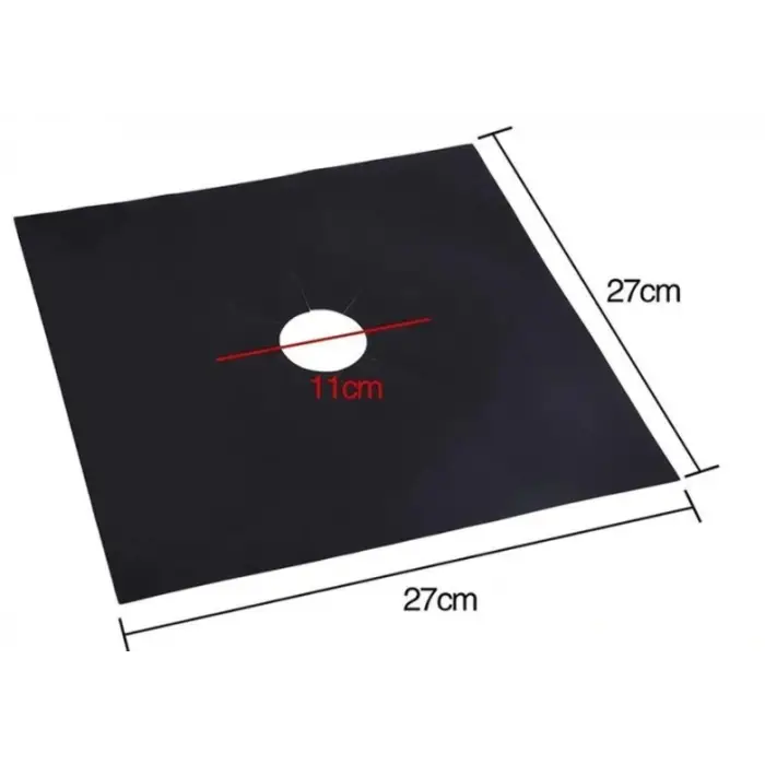 Siyah Renk Ocak Koruyucu Folyo Yanmaz Yapışmaz 4lü Set