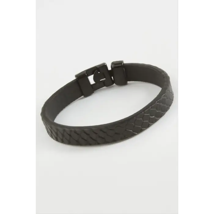 Siyah Renkli Kaliteli Suni Deri Bileklik