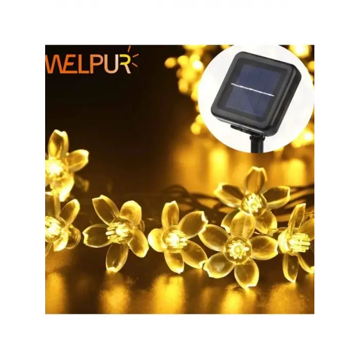Solar Çiçekli Dekoratif 30 Led Bahçe Lambası