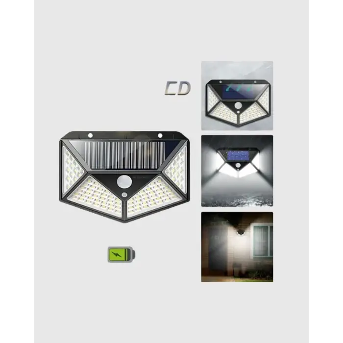 Solar Güçlü 100 LED Bahçe Lambası – Enerji Tasarruflu, Suya Dayanıklı ve Geniş Açılı Işık