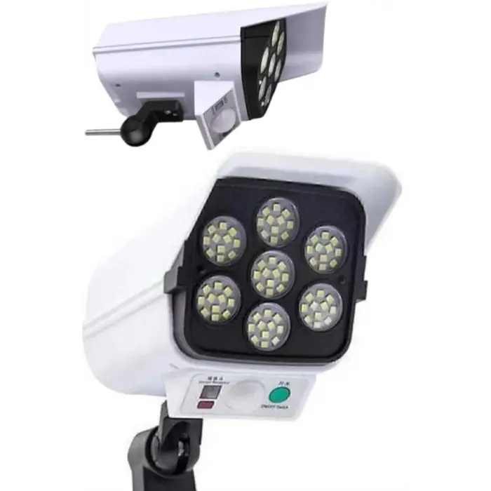 Solar Lamba Kamera Görünümlü Duvar Lambası Dönebilen Bahçe Aydınlatması