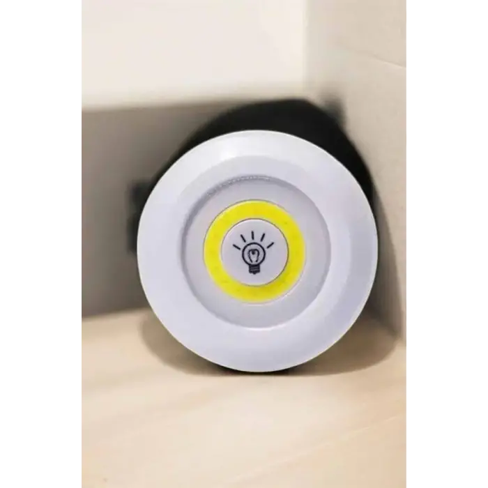 Spot Lamba Led Işık 3lü Uzaktan Kumandalı Pilli Yapışkanlı Kablosuz