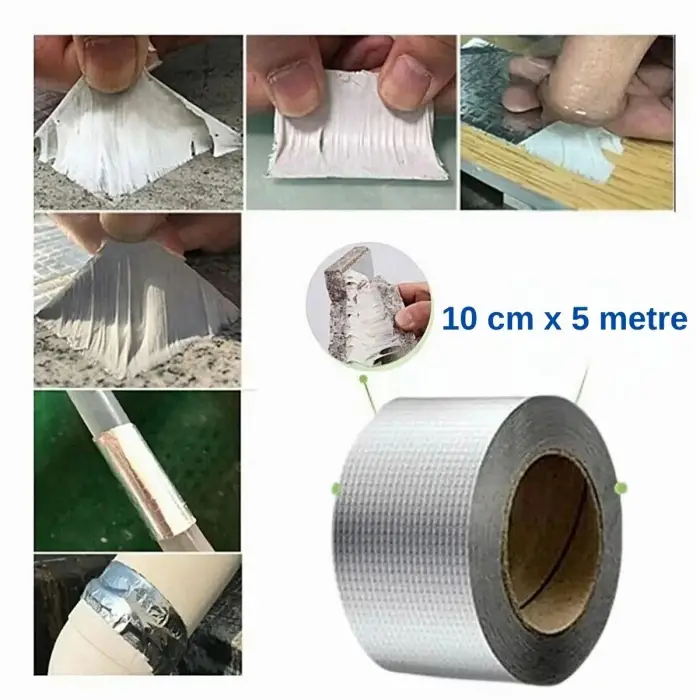 Su Geçirmez Çatlak Bandı 10cm 5m Yüksek Sıcaklık Dayanıklı Çatı Boru Duvar Onarım Çamur Bant