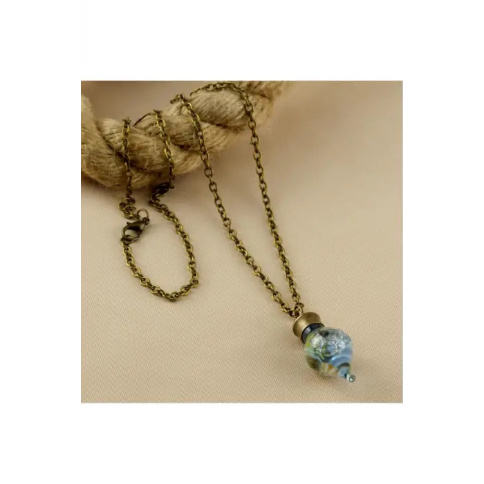 Sulu Çiçek Fanus Canlı Kolye