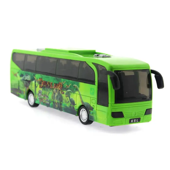 Sürtmeli Sesli ve Işıklı Yeşil Dinozor Parkı Otobüsü