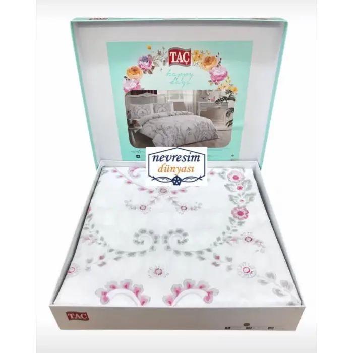 Taç Çift Kişilik Ranforce Nevresim Takımı Astra Pembe