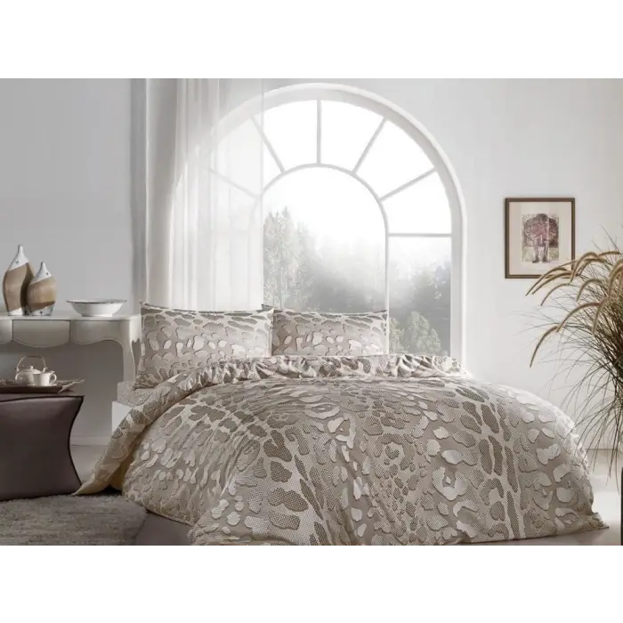 Taç Çift Kişilik Ranforce Nevresim Takımı Edgar Yeşil