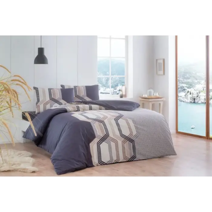 Taç Çift Kişilik Ranforce Nevresim Takımı Vasper Kahve