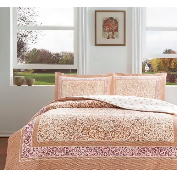 Taç Çift Kişilik Saten Nevresim Takımı Hamlet Kiremit