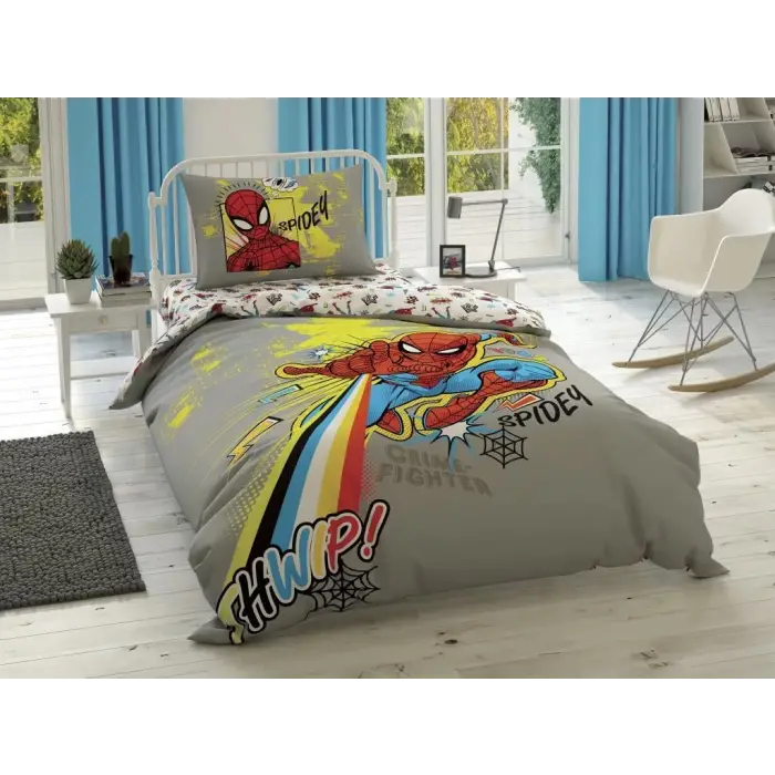 Taç Lisanslı Spiderman Power Tek Kişilik Nevresim Takımı