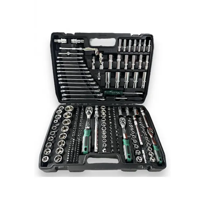 Tam Profesiyonel Germany 72 Diş Eğik Cırcır 216 Parça Lokma Takımı Oto Tamirci Tam Set 1/2-3/8-1/4