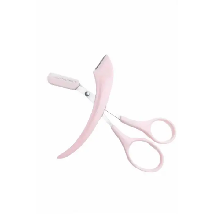 Taraklı Kaş Makası ve Ustura Seti Kaş Düzeltme Makası Kaş Bıyık Alma Aleti