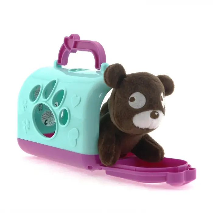 Taşıma Çantalı Peluş Kahverengi Yavru Köpek