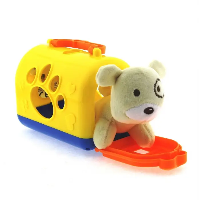 Taşıma Çantalı Peluş Sarı Yavru Köpek