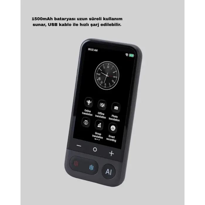Taşınabilir Akıllı Sesli Çeviri Cihazı – 139 Dil Desteği, Dokunmatik Ekran
