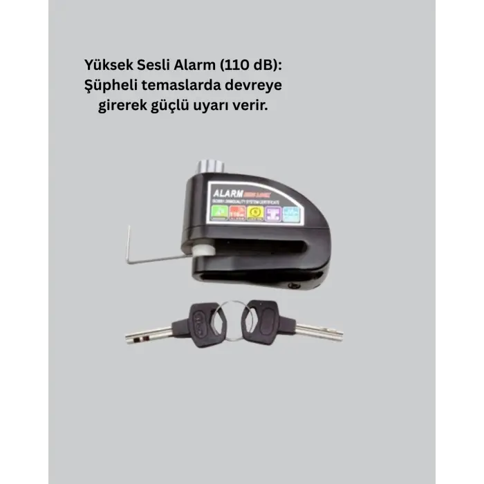 Taşınabilir Alarm Disk Kilidi Motosiklet Scooter Bisiklet Güvenlik