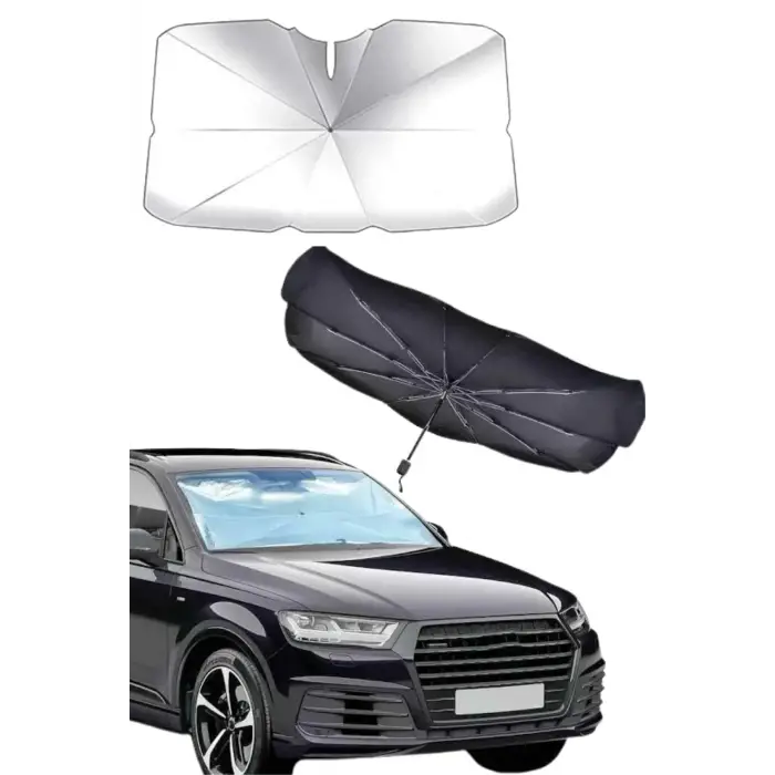 Taşınabilir Oto Cam Güneşliği Katlanabilir Tüm Araçlara Uyumlu Güneş Gölge Koruyucu
