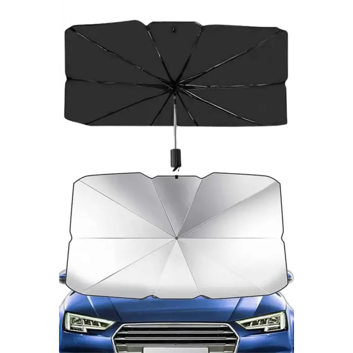 Taşınabilir Oto Cam Güneşliği Katlanabilir Tüm Araçlara Uyumlu Güneş Gölge Koruyucu