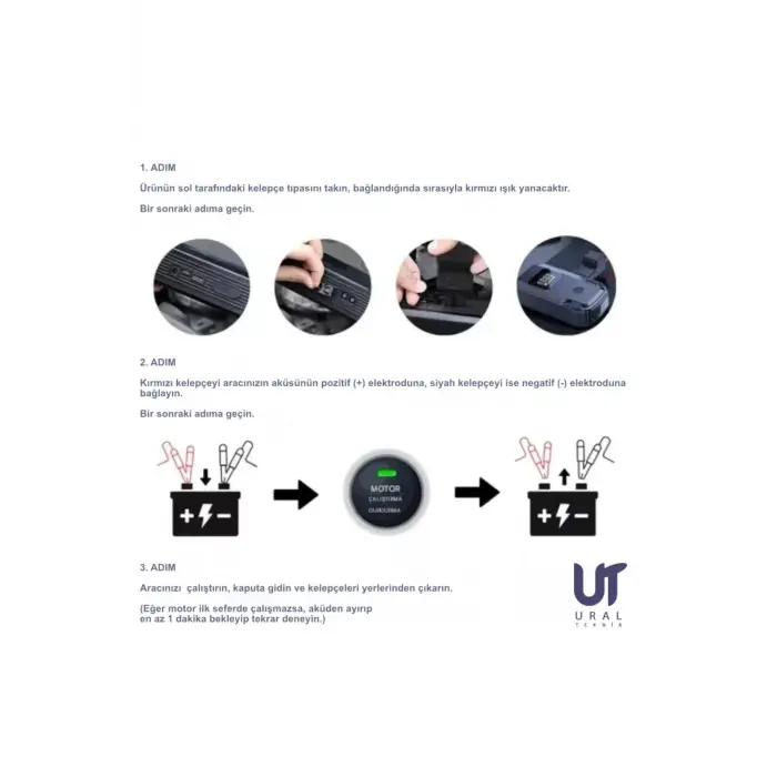 Taşınabilir Şarjlı Ekranlı Akü takviye-Powerbank-S.O.S ve Kamp Işıklı Lastik Şişirme Hava Kompresörü