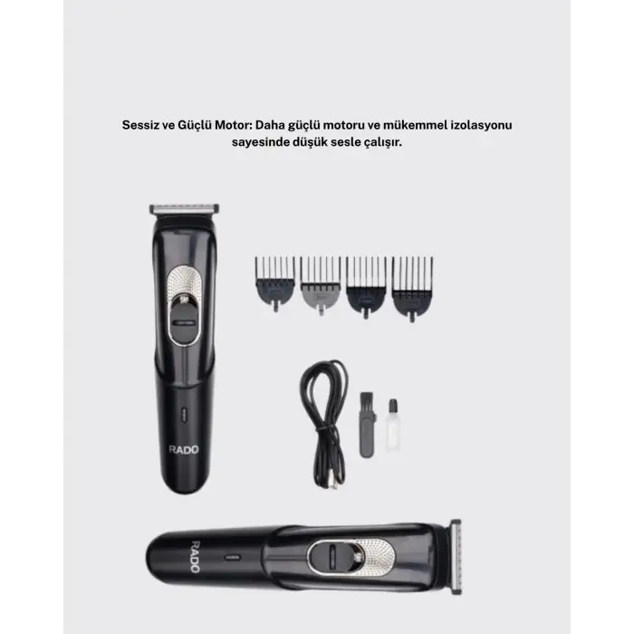 Taşınabilir Şarjlı Saç Sakal Tıraş Makinesi – 3 Taraklı, Sessiz Ve Ergonomik