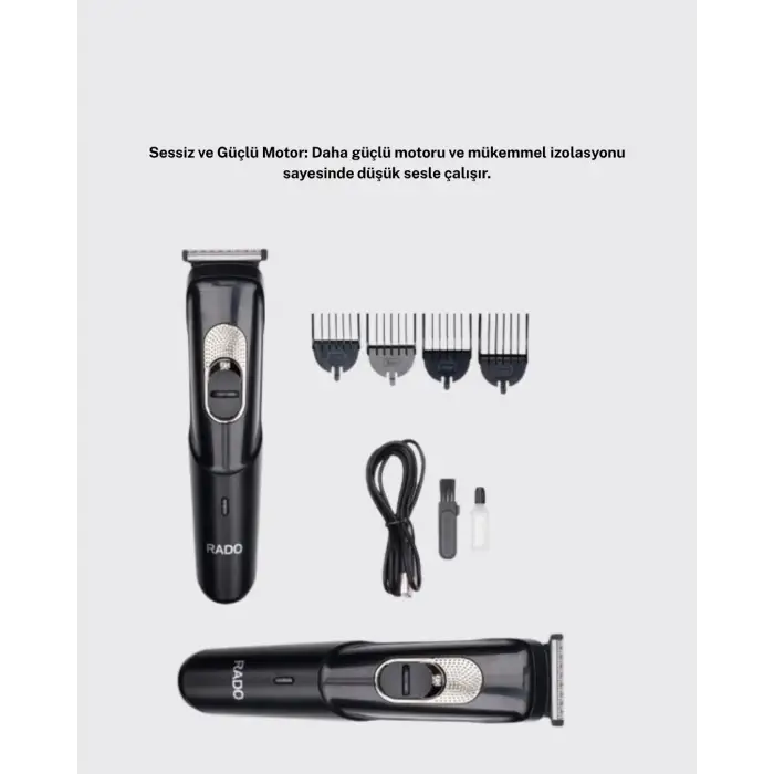 Taşınabilir Şarjlı Saç Sakal Tıraş Makinesi – 3 Taraklı, Sessiz ve Ergonomik