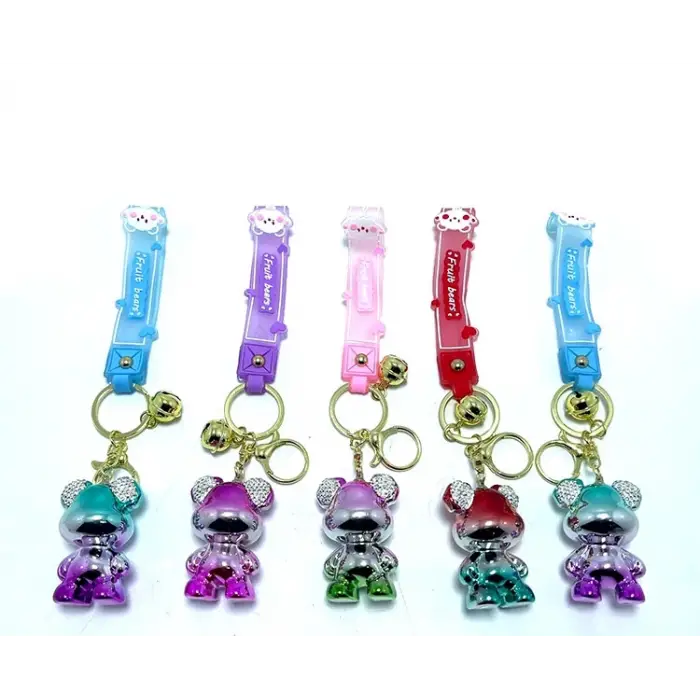 Taşlı Ayıcık Silikon Anahtarlık