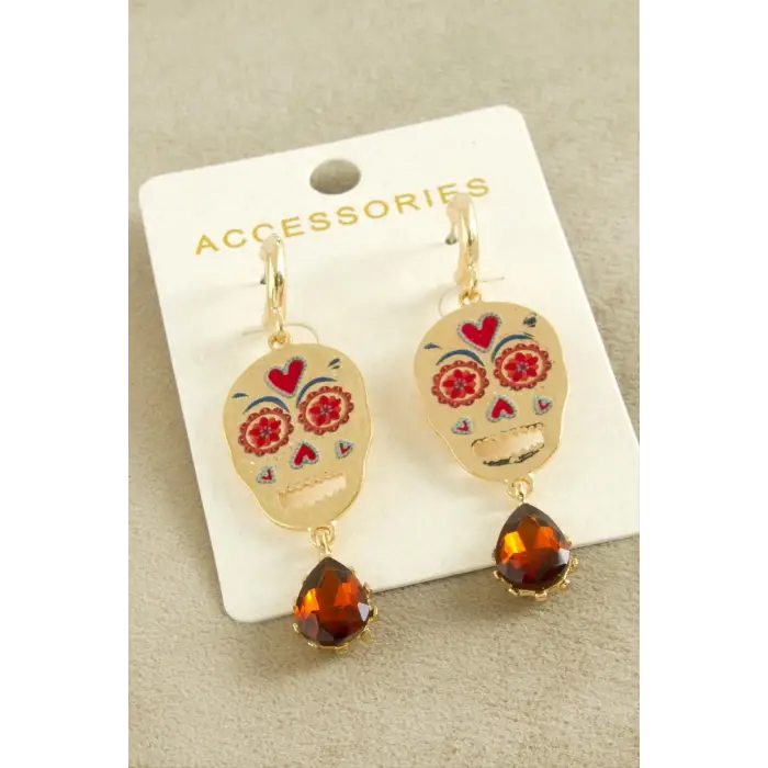 Taşlı Kuru Kafa Zr Model Küpe