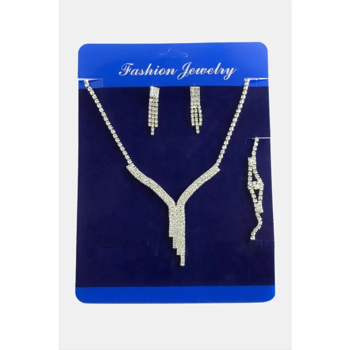 Taşlı Lüks Suyolu Set Kolye