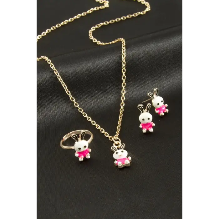 Tavşan Mineli Set Kolye