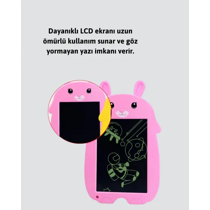 Tek Tuşla Silinebilir LCD Yazı Tableti | Çocuklar İçin Eğitim Tableti
