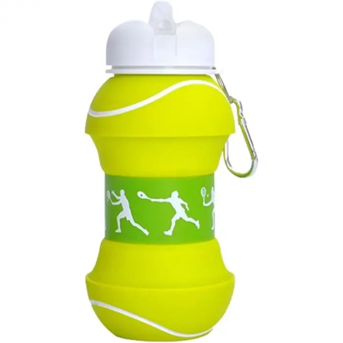 Tenis Topu Tasarımlı Akordiyon Su Şişesi