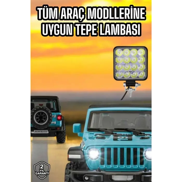 Tepe Lambası Çalışma Lambası Sis Lambası 16 Led Beyaz Led Işık